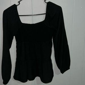 black square neck blouse